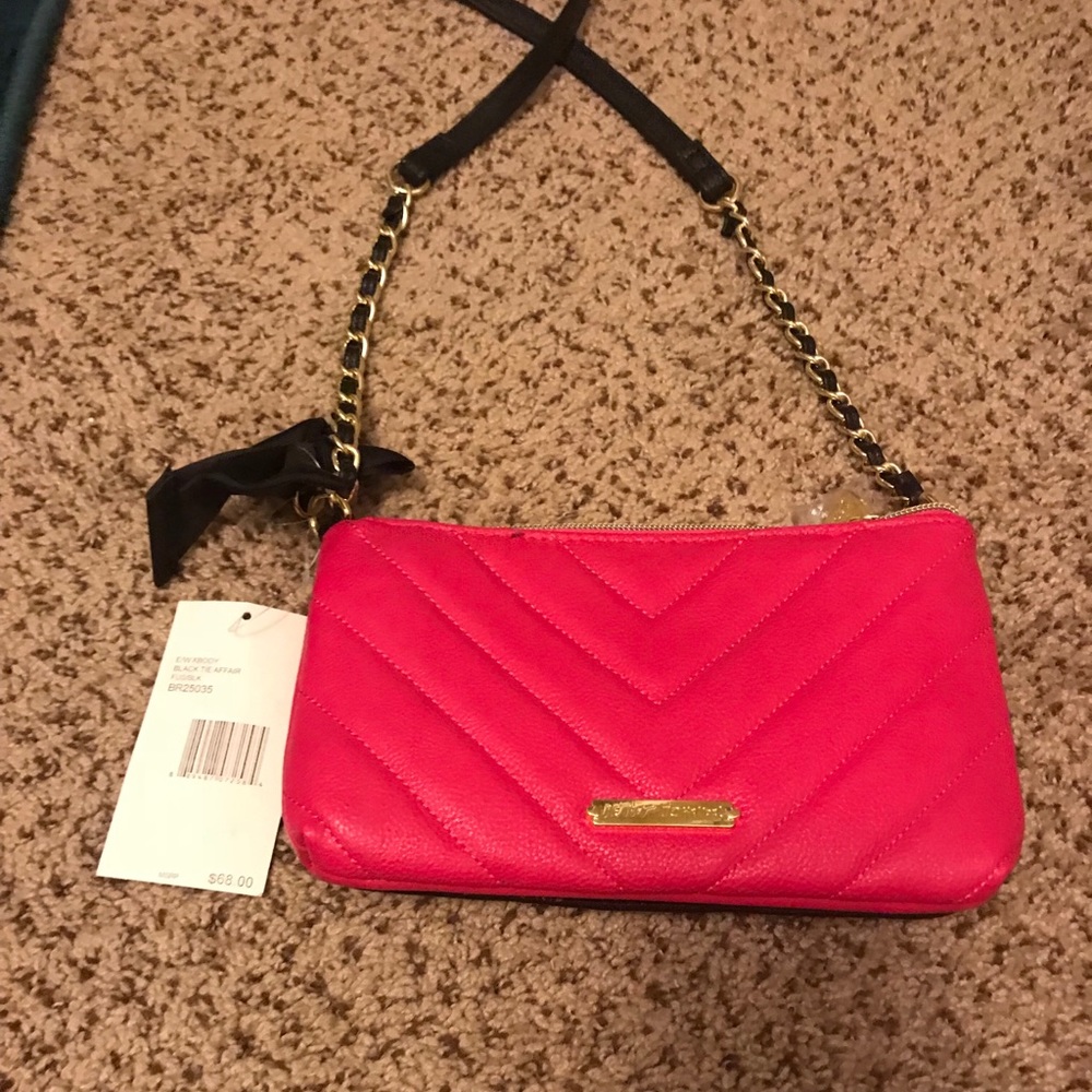 NWT Betsey Johnson Hot Pink Bow Crossbody